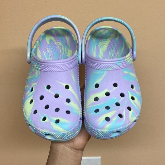 Crocs Classic Marbled Clog “Purple Blue Yellow” - Picture 3 of 16